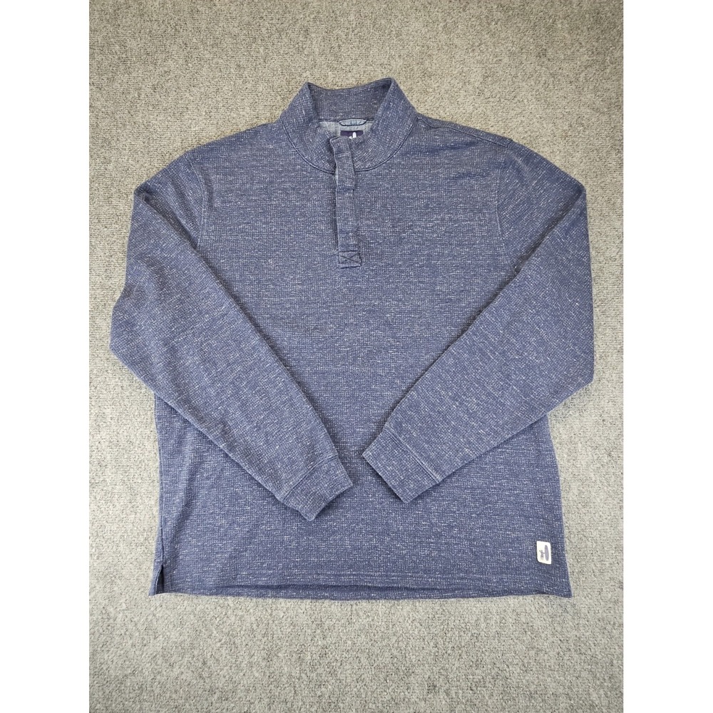 Johnnie-O Men's Size Large "Baker" Henley Pullover in Wake Blue 1810